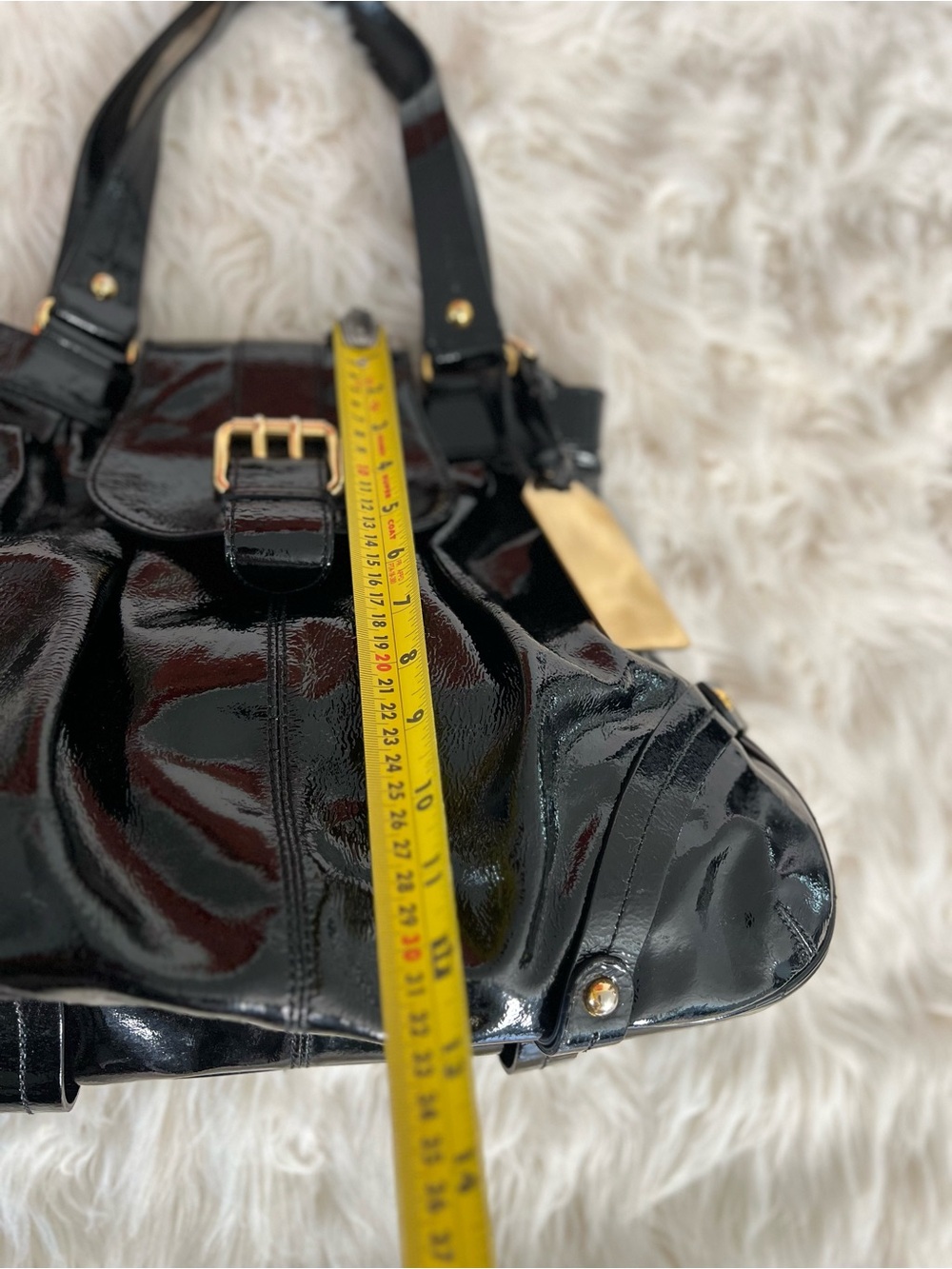 Dooney & Bourke Hayden Limited Edition Black Patent Leather Shoulder Bag Y2K - Picture 7 of 12